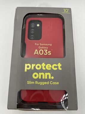 Protect onn Slim Rugged Case for Samsung Galaxy A03s - Red